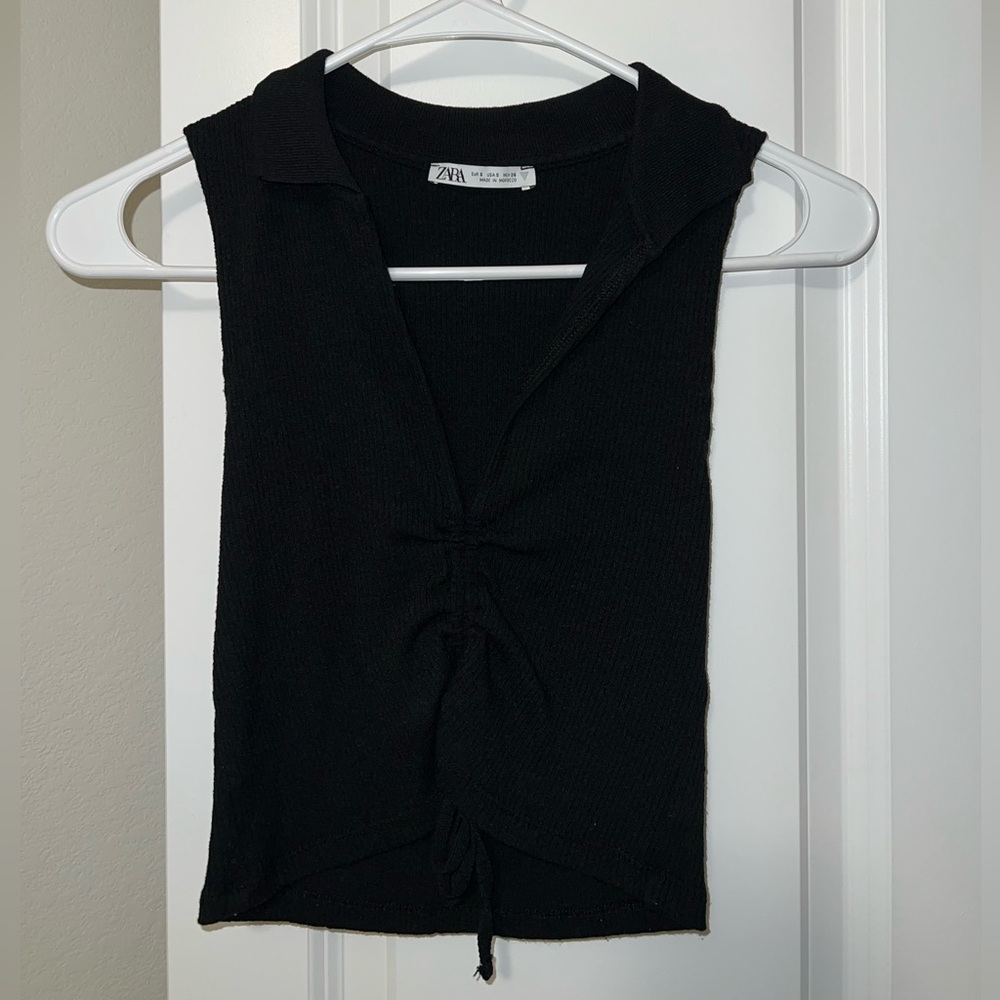 Zara Black Collared Tank Top